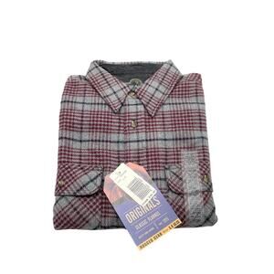 Berne Apparel‎ Red Gray Men's Long Sleeve Classic Plaid Flannel - Size Large